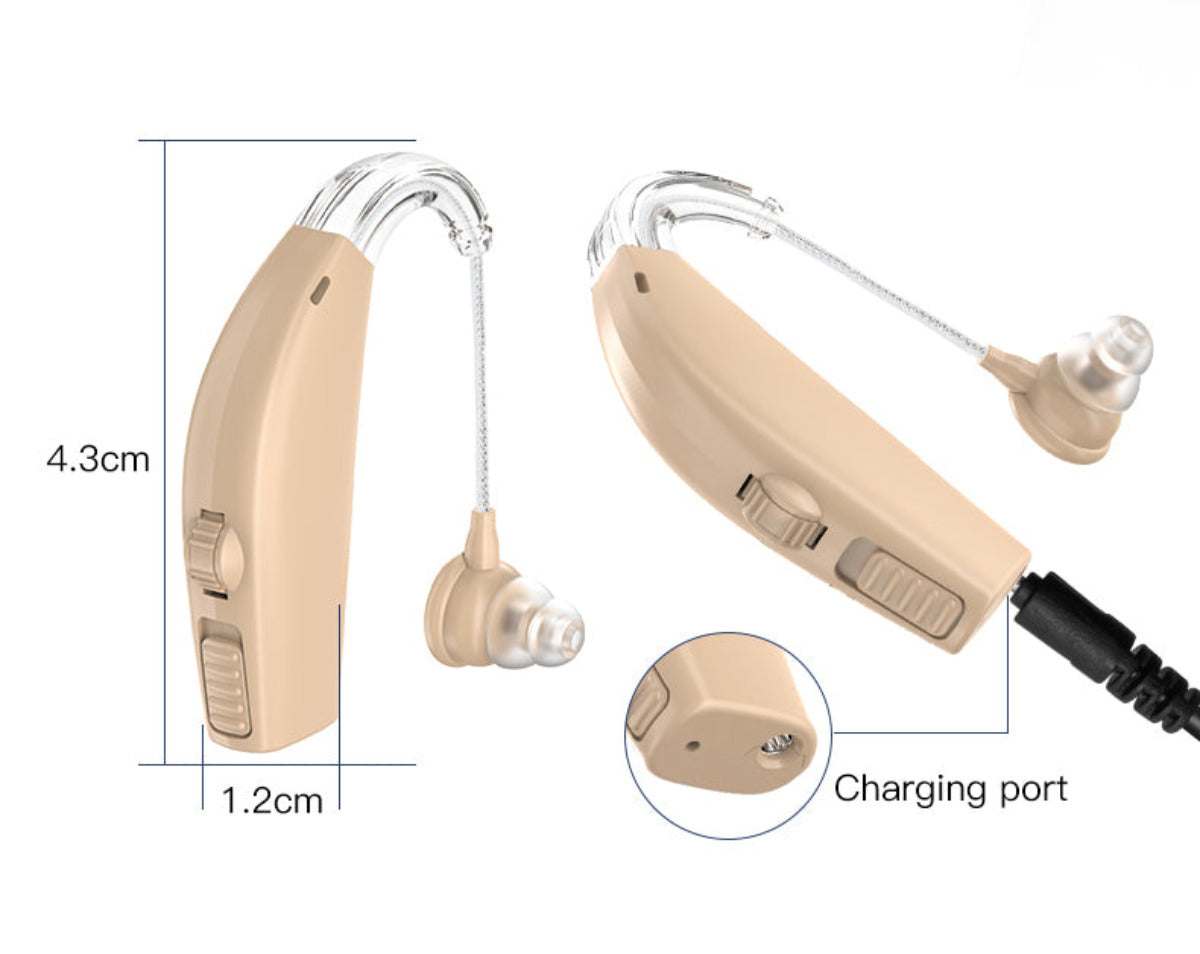 Two Powerful Hearing Aids BTE With Rechargeable Case